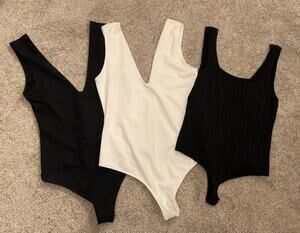 Intimately Free People Bodysuit Bundle | 3 Size Small Basics | Black & White